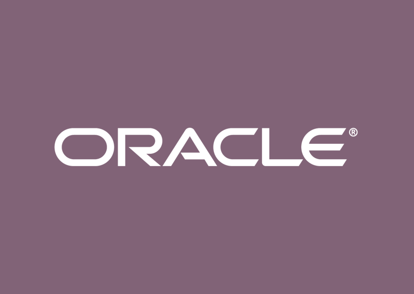 Oracle logo on purple background