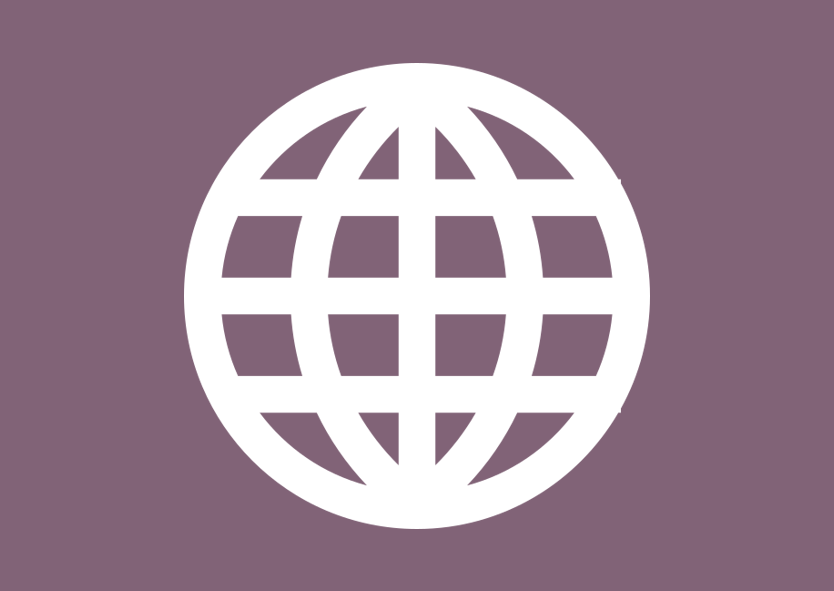 globe icon with purple background