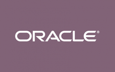 Oracle logo with purple background